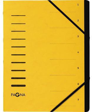 Ordnungsmappe PAGNA DIN A4 240g/m² Pressspankarton Farbe: gelb Farbe des Fächerblocks: schwarz 7 Fächer PAGNA