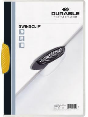 Klemmmappe DURABLE SWINGCLIP® DIN A4 Polypropylen Farbe der Rückseite: transparent Farbe der Klemme: gelb DURABLE