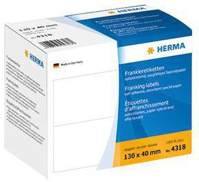 Frankieretikett HERMA 130 x 40 mm (B x H) Papier weiß 1000 Etik/Pack HERMA