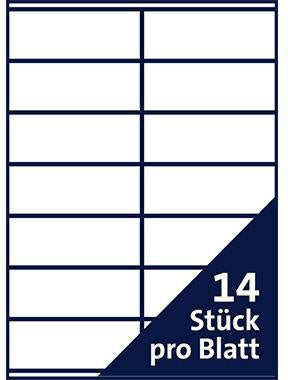 Universaletikett Soennecken 105 x 41 mm (B x H) nicht wieder ablösbar weiß 1400 Etik/Pack SOENNECKEN – Ansicht 3