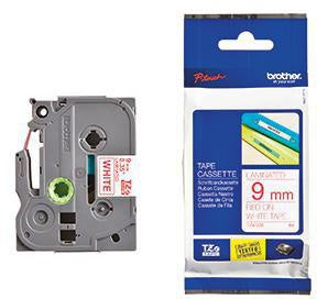 Schriftbandkassette Brother P-touch TZe-222 9 mm x 8 m (B x L) weiß rot BROTHER