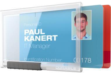 Ausweißhalter DURABLE PUSHBOX DUO 87 x 54 mm (B x H) Kunststoff transparent 10 St/Pack DURABLE