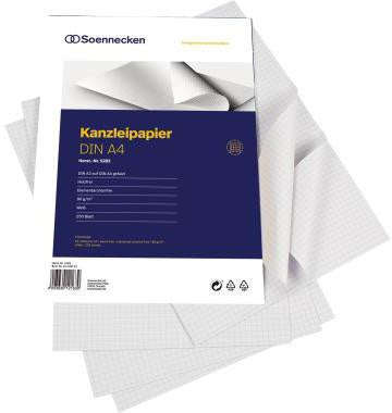 Kanzleipapier Soennecken DIN A3 gefalzt auf DIN A4 kariert weiß 250 Bl/Pack SOENNECKEN