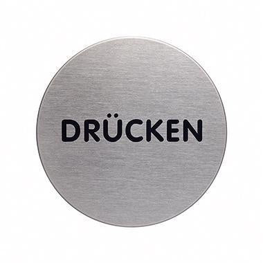 Piktogramm Türschild DURABLE PICTO 65mm Edelstahl gebürstet silber metallic Drücken DURABLE