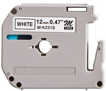 Schriftbandkassette Brother P-touch M-K231S 12 mm x 4 m (B x L) weiß schwarz BROTHER