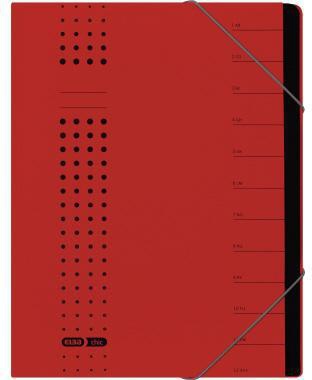 Ordnungsmappe ELBA chic DIN A4 320g/m² Intensivkarton recycelt Farbe: rot 12 Fächer ELBA