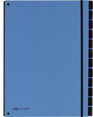 Pultordner PAGNA TREND DIN A4 blanko Karton Polypropylenfolie kaschiert hellblau 12 Fächer PAGNA