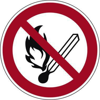 Hinweiß child 20cm P003 Feuer offenes Licht u Rauchen verboten Hart-PVC NEUTRALWARE