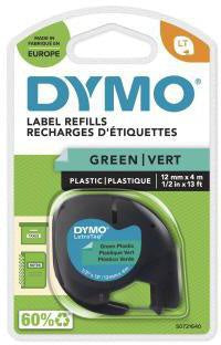 Schriftbandkassette DYMO® LT 12 mm x 4 m (B x L) grün schwarz DYMO