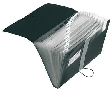 Fächermappe Herlitz easy orga to go DIN A4 Polypropylen schwarz 12 Fächer HERLITZ