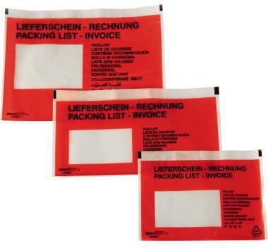 Dokumententasche Lieferschein-Rechnung DIN lang 240 x 135 mm (B x H) Polyethylen rot 250 St/Pack NEUTRALWARE
