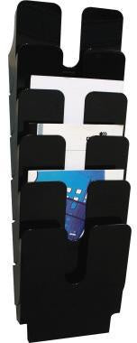 Prospekthalter DURABLE FLEXIPLUS 6 247 x 108 x 10 cm (B x H x T) DIN A4 Polystyrol schwarz 6 Fächer DURABLE