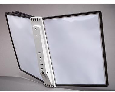 Sichttafelwandhalter DURABLE SHERPA® WALL 5 DIN A4 inkl Reiter mit blanko Einsteckschildern zur Beschriftung der S