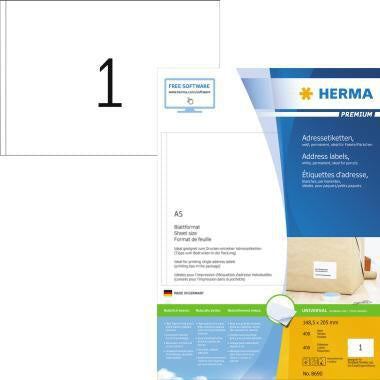 Universaletikett HERMA PREMIUM 1485 x 205 mm (B x H) nicht wieder ablösbar Papier weiß 400 Etik/Pack HERMA
