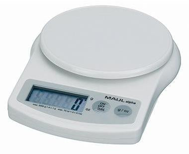Briefwaage MAUL MAULalpha 124cm 2 g 2kg ohne Netzanschluss weiß MAUL