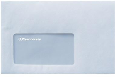 Briefumschlag Soennecken DIN C6 162 x 114 mm (B x H) mit Fenster 75g/m² mit Selbstklebung Papier weiß 25 St/Pack SOENNECKEN