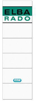 Ordnerrückenetikett ELBA breit/kurz 59 x 190 mm (B x H) selbstklebend ohne Griffloch weiß 10 Etik/Pack ELBA