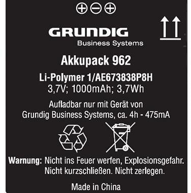 Akku gründig 962 Li-Polymer 1000 mAh gründig 962 Li-Polymer 1000 mAh grünDIG