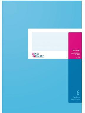 Spaltenbuch König & Ebhardt DIN A4 hellblau/magenta 6 Spalten 40 Bl KÖNIG & EBHARDT