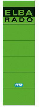 Ordnerrückenetikett ELBA breit/kurz 59 x 190 mm (B x H) selbstklebend ohne Griffloch grün 10 Etik/Pack ELBA