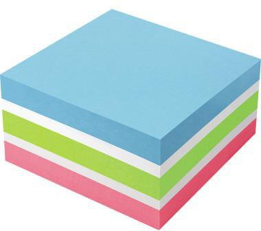 Haftnotizwürfel Soennecken Farbmix Brilliant 75 x 75 mm (B x H) blau grün pink 400 Bl SOENNECKEN