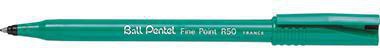 Tintenroller Pentel Ball Pentel® R50 04mm schwarz Rundspitze nicht dokumentenecht PENTEL