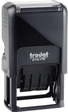 Datumstempel trodat® Printy Dater 4750/L 41 x 24 mm (B x H) GEBUCHT 3 Druckzeilen blau/rot TRODAT