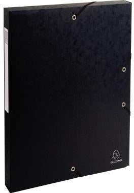 Heftbox Exacompta 25 x 32 cm (B x H) DIN A4 25mm Gummizugverschluss Colorspankarton schwarz EXACOMPTA