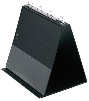Tischflipchart Veloflex DIN A4 quer 4 Ringe Rundmechanik PVC-Folie kartonverstärkt schwarz 10 Hüllen VELOFLEX