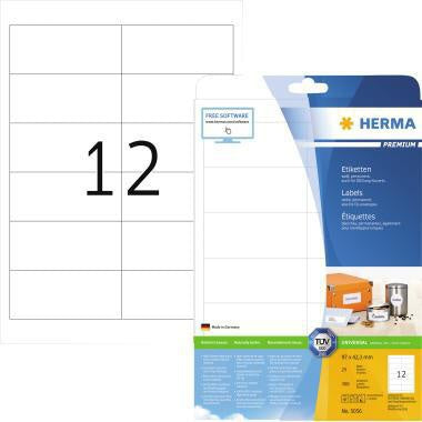 Universaletikett HERMA PREMIUM 97 x 423 mm (B x H) nicht wieder ablösbar Papier weiß 300 Etik/Pack HERMA