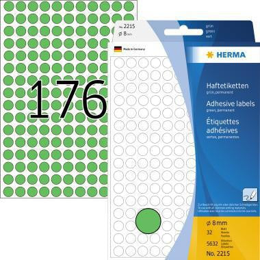 Markierungspunkt HERMA 8mm Papier grün 5632 Etik/Pack HERMA 8mm Papier grün 5632 Etik/Pack HERMA