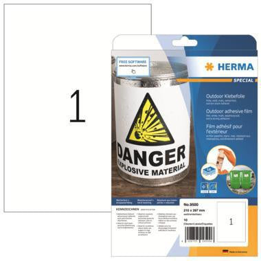 Folienetikett HERMA SPECIAL 210 x 297 mm (B x H) weiß 10 Etik/Pack HERMA