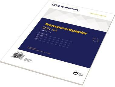 Transparentpapier Soennecken DIN A4 80g/m² weiß 50 Bl Soennecken DIN A4 80g/m² weiß 50 Bl SOENNECKEN