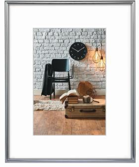 Bilderrahmen Hama Sevilla Dekor 30 x 40 cm (B x H) 20 x 28 cm (B x H) Reflexglas Kunststoff silber matt HAMA