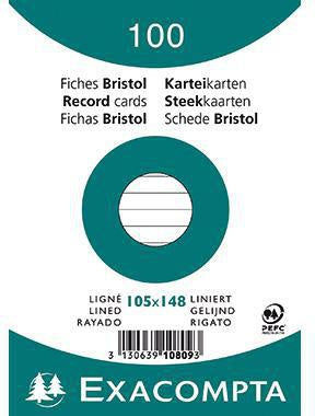 Karteikarte Exacompta DIN A6 liniert weiß 100 St/Pack EXACOMPTA