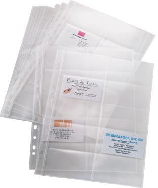 Visitenkartenhülle SIGEL 90 x 58 mm (B x H) links offen Kunststoff transparent 200 Karten 10 St/Pack SIGEL