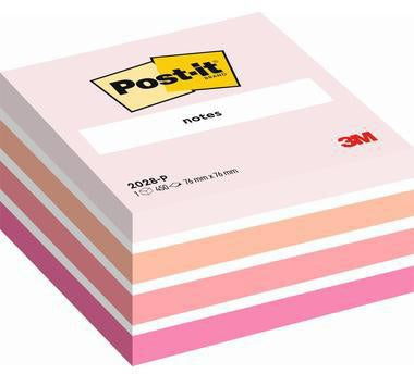 Haftnotizwürfel Post-it® 76 x 45 x 76 mm (B x H x T) pastellrosa weiß wassermelonenrot guavapink powerpink 450 Bl POST-IT
