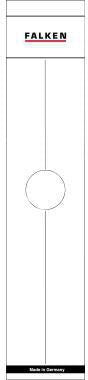 Ordnerrückenetikett Falken breit/lang 60 x 290 mm (B x H) selbstklebend mit Griffloch weiß 10 Etik/Pack FALKEN