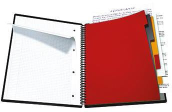 Collegeblock Oxford International Organiserbook DIN A4+ kariert 80g/m² Polypropylen grau/orange/rot 80 Bl OXFORD – Ansicht 4