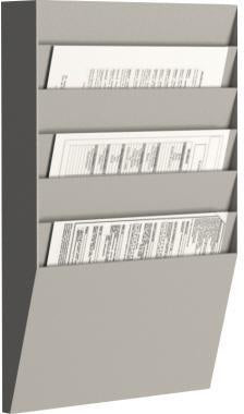 Prospekthalter Paperflow 311 x 502 x 79 cm (B x H x T) DIN A4 Polystyrol grau 6 Fächer PAPERFLOW