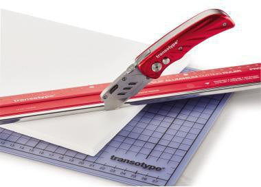 Schneidelineal transotype PRO 30cm ohne mm-Facette auf beiden Seiten Aluminium rot TRANSOTYPE – Ansicht 5