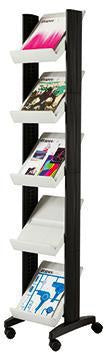 Prospektständer Paperflow Corner 35 x 1675 x 385 cm (B x H x T) Polystyrol grau 5 Fächer PAPERFLOW