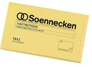 Haftnotiz Soennecken 125 x 75 mm (B x H) gelb 100 Bl SOENNECKEN