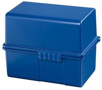 Karteikasten HAN 165 x 128 x 95 cm (B x H x T) DIN A6 quer 400 Karten Polystyrol blau HAN