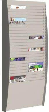 Prospekthalter Paperflow 544 x 112 x 129 cm (B x H x T) DIN A4 Polystyrol grau 50 Fächer PAPERFLOW