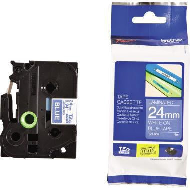 Schriftbandkassette Brother P-touch TZe-555 24 mm x 8 m (B x L) blau weiß BROTHER