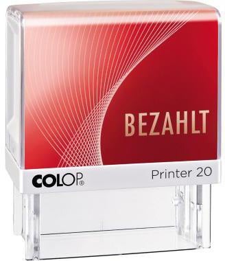 Textstempel COLOP® Printer 20 38 x 14 mm (B x H) BEZAHLT rot COLOP