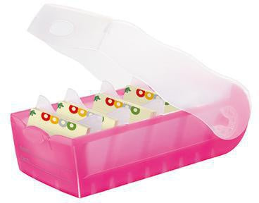 Karteikasten HAN CROCO 97 x 67 x 191 cm (B x H x T) DIN A8 quer 500 Karten Polypropylen pink transluzent 5 Stützplatten HAN