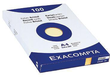 Karteikarte Exacompta DIN A4 blanko gelb 100 St/Pack EXACOMPTA