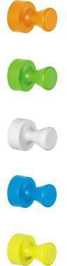 Magnet MAUL Neodym 12 x 16 mm (D x H) 15kg Neodym/Kunststoff farbig sortiert 10 St/Pack MAUL